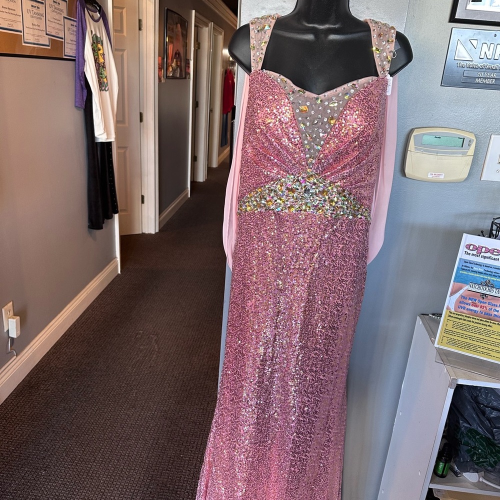 Formal pink sequin dress